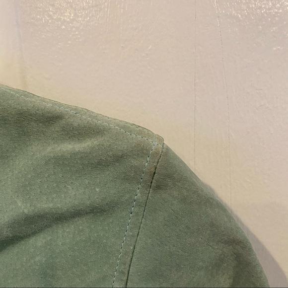 Wilsons Leather Maxima Sage Green Suede Jacket y2k vintage spring pastel - Picture 3 of 13
